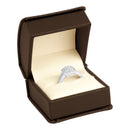 Leatherette Single Ring Box Leatherette Interior with Matching Ribboned Packer