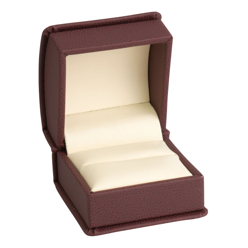 Leatherette Single Ring Box Leatherette Interior with Matching Ribboned Packer