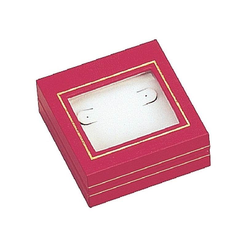 Paper Covered Hoop Earring Box with Window and Matching Interior