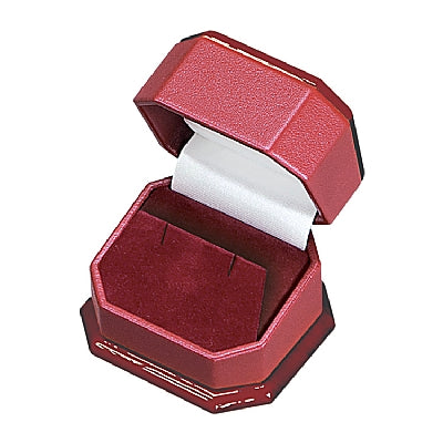 Paper Covered Clip Earring Box with Wooden Caps on The Lid And Base, Velour Inserts and Satin Inner Lids