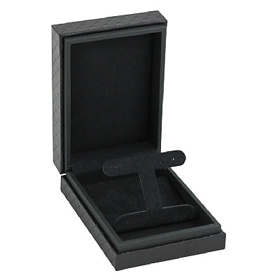 Textured Leatherette French Clip Earring Box with Suede Interior
