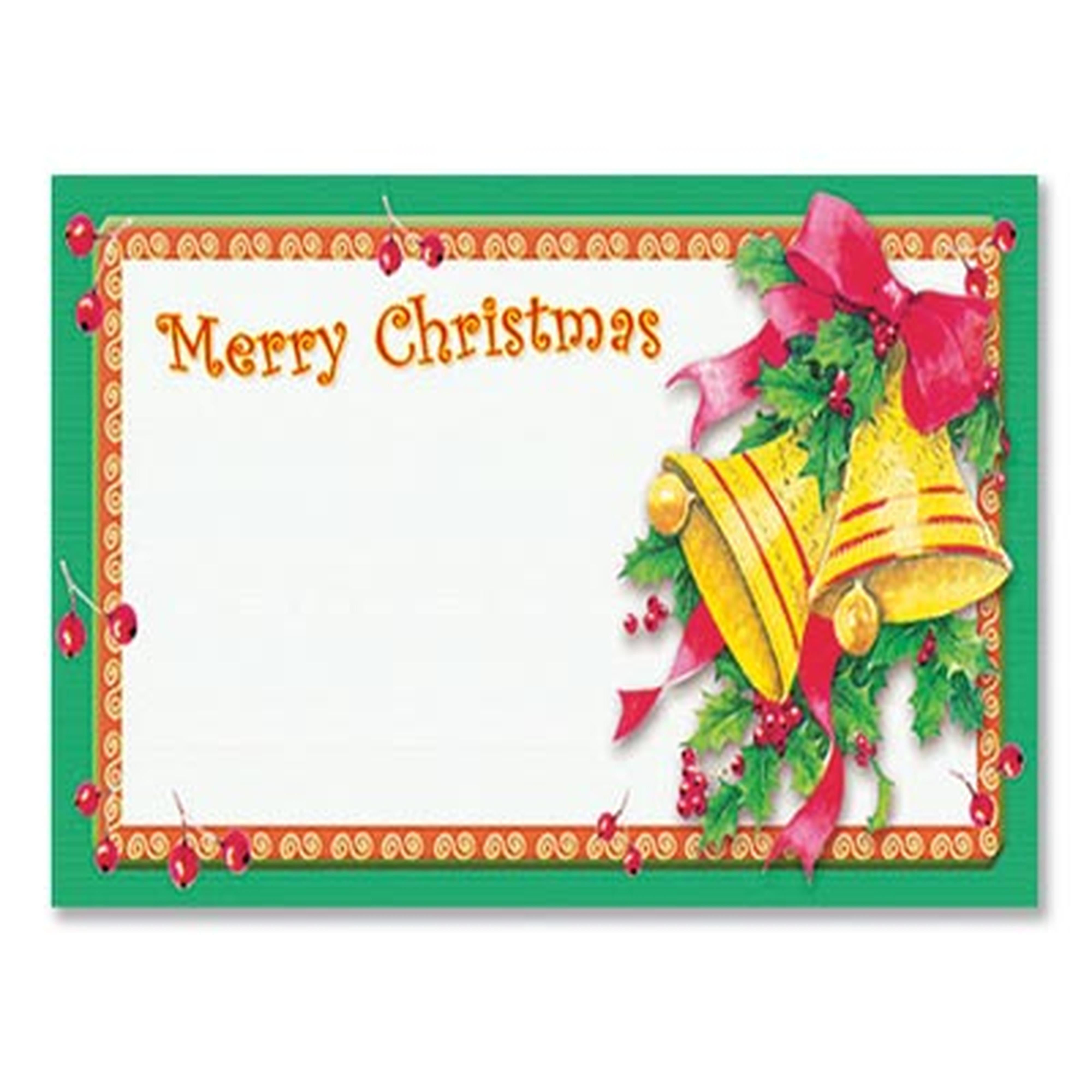 Merry Xmas Bells Gift Tag - 8.90 cm x 5 cm