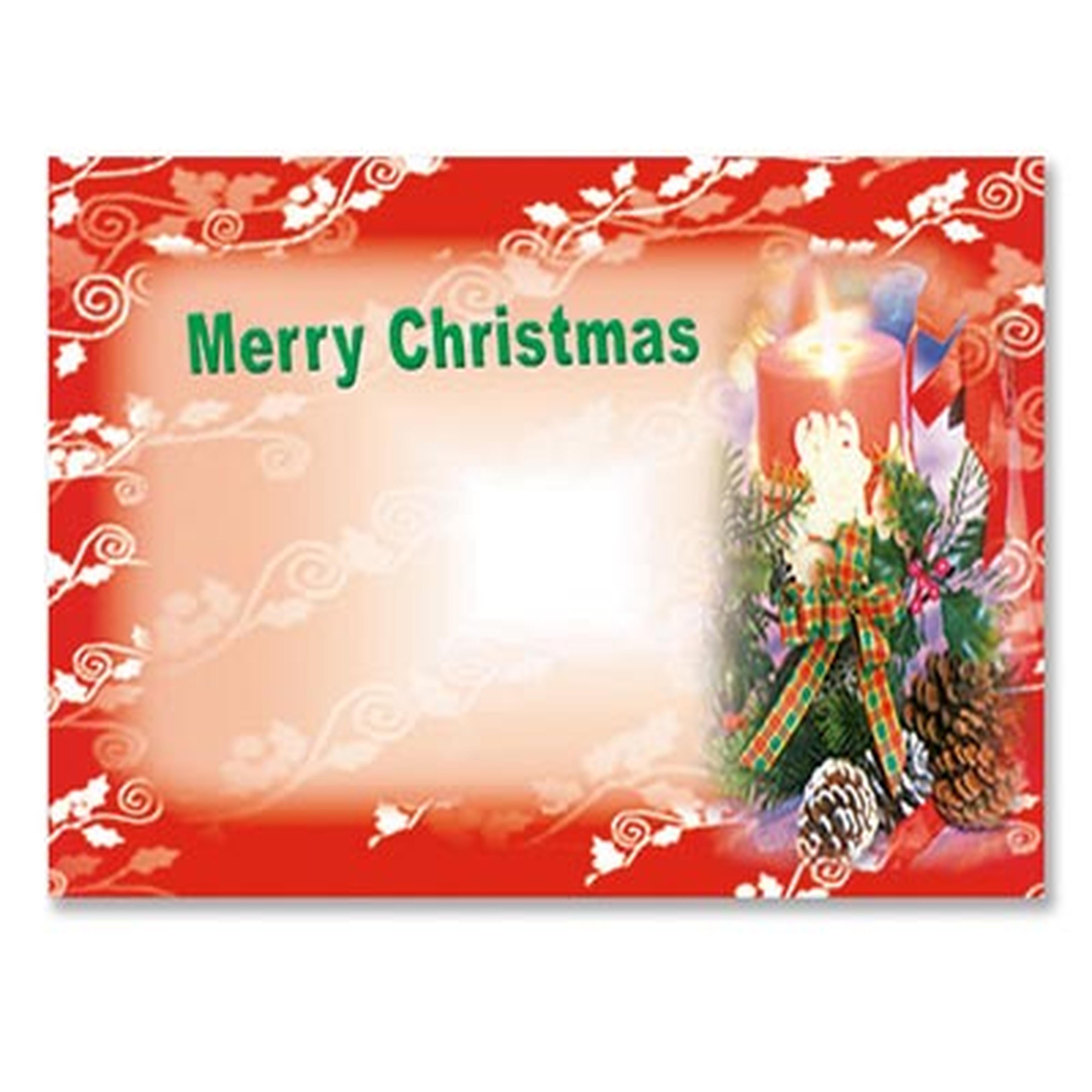 Merry Xmas Candle Gift Tag - 8.90 cm x 5 cm