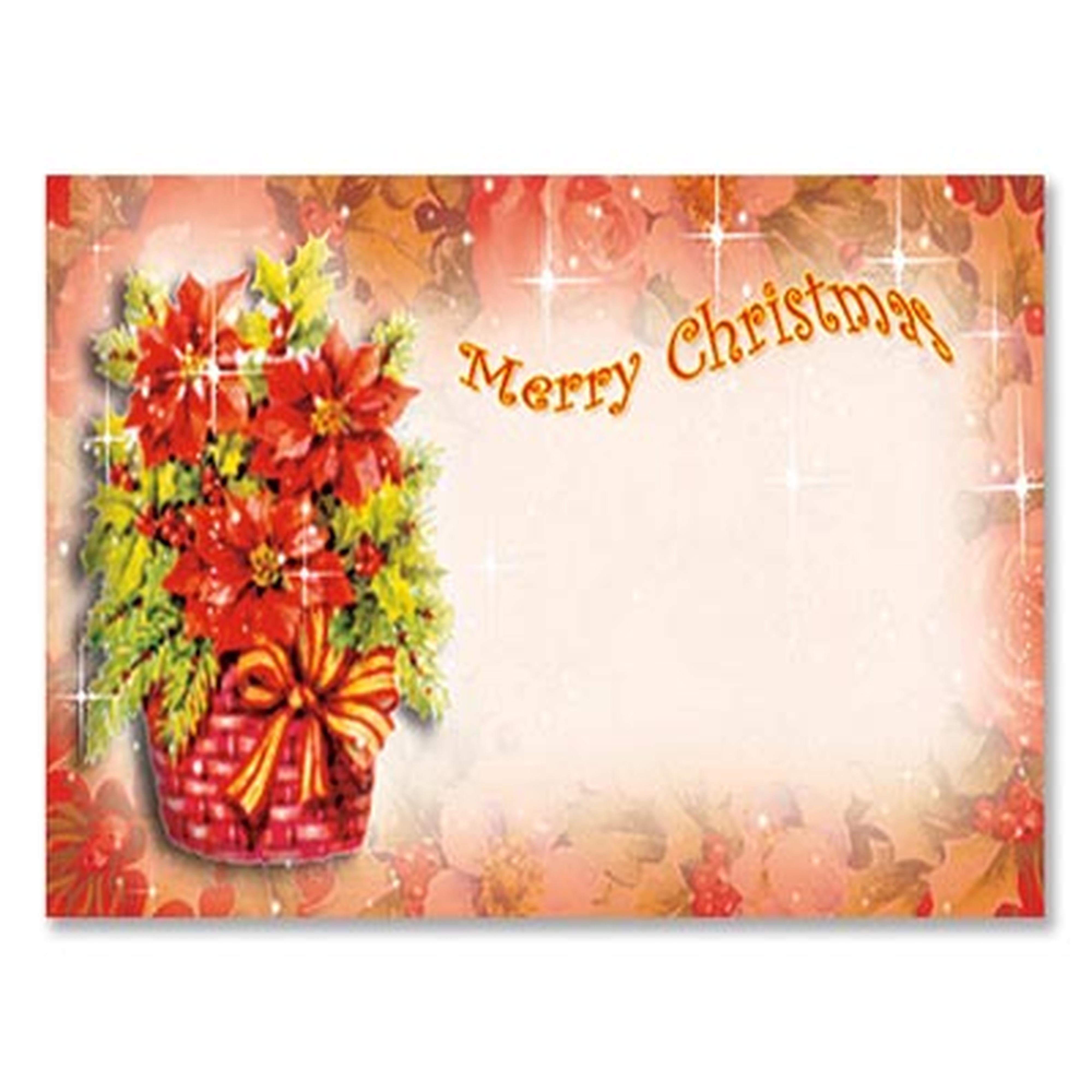 Merry Xmas Flowers  Tag - 8.90 cm x 5cm