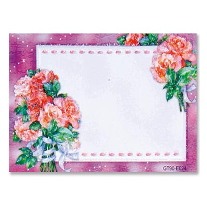 Bouquet of Roses Gift Tag with Glitter - 3.5" x 2"