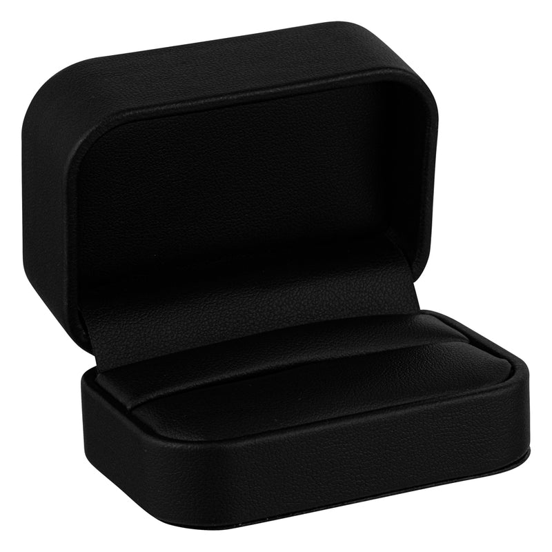 Leatherette Double Ring Box with Matching Interior