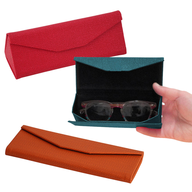 Foldable Triangular Case with Linen Texture