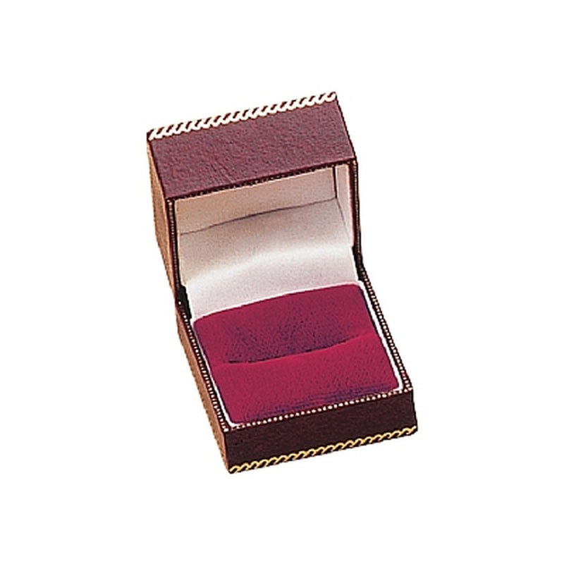 Leatherette Single Ring Box with Matching Insert and White Window