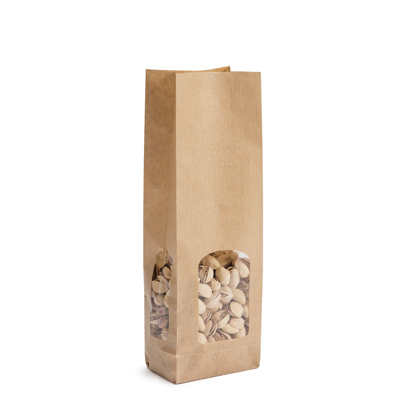 Kraft Bag with Polypropylene Window and Square Bottom