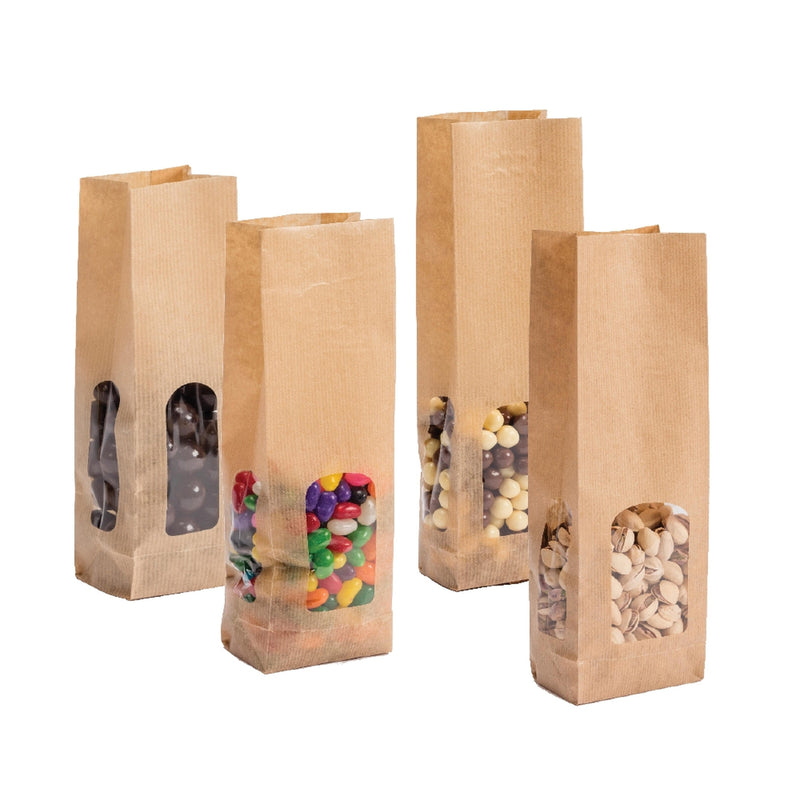 Kraft Bag with Polypropylene Window and Square Bottom