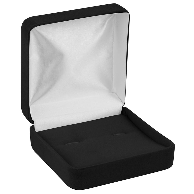 Velour Cufflink Box with White Sleeve