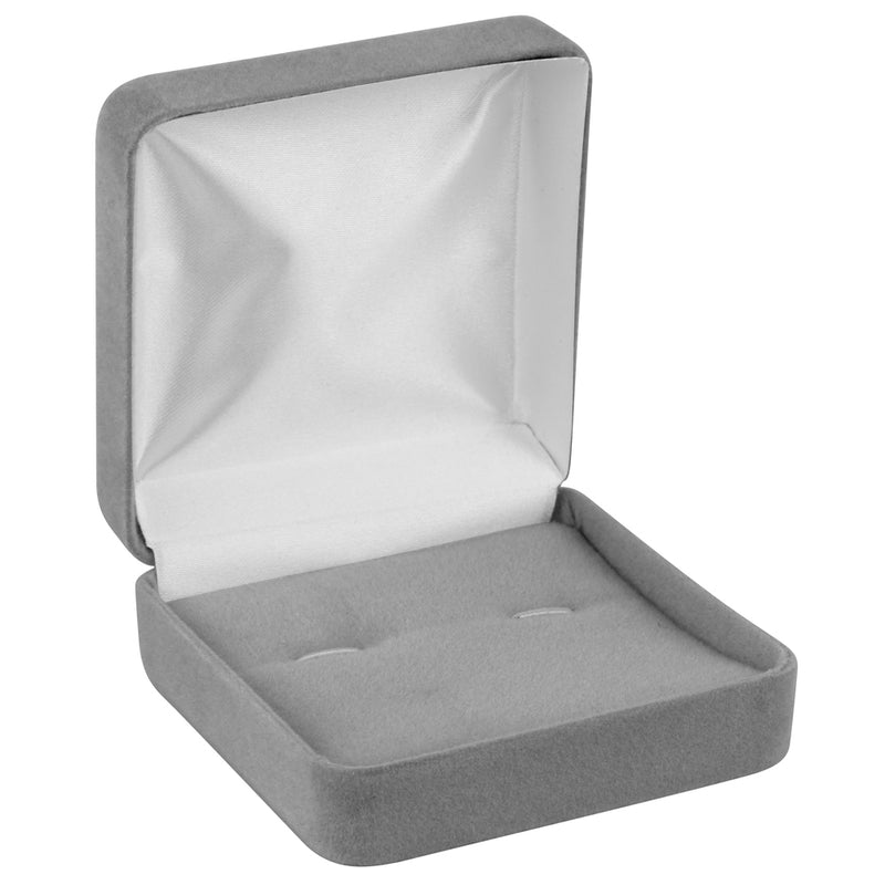 Velour Cufflink Box with White Sleeve
