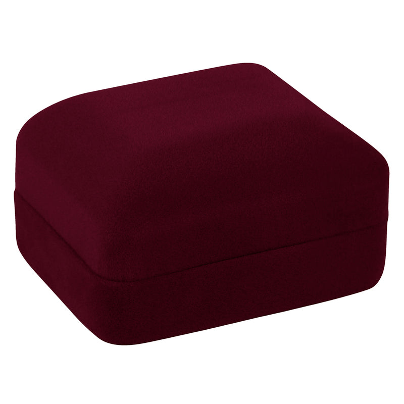 Velour Double Ring Box with White Sleeve
