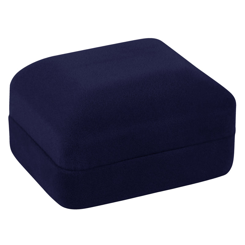 Velour Double Ring Box with White Sleeve