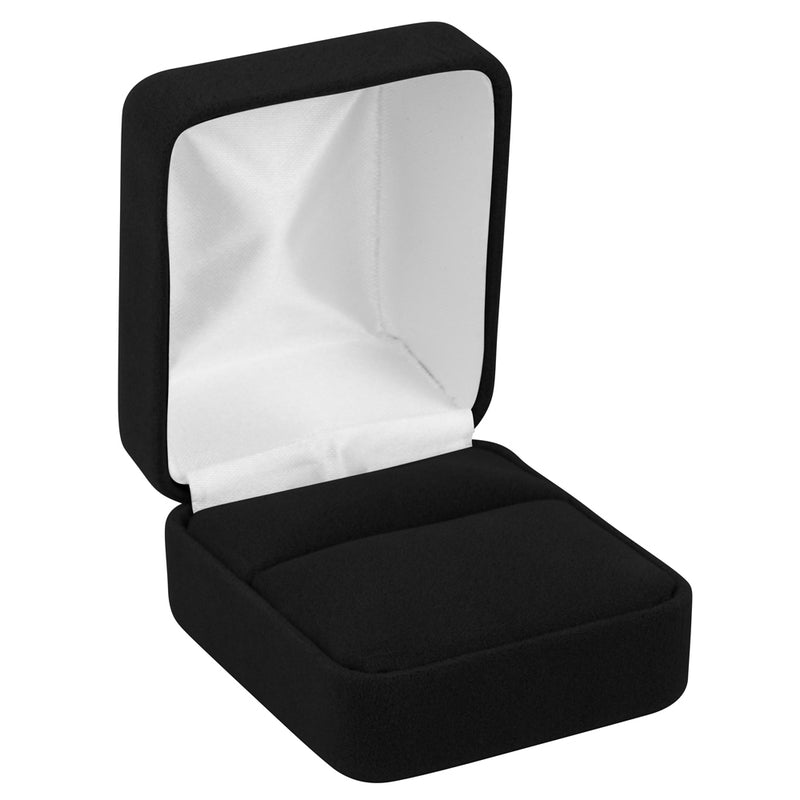 Velour Single Ring Box with White Sleeve