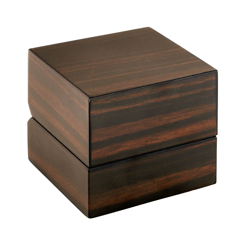 Brown Zebra Wood Single Ring  Box