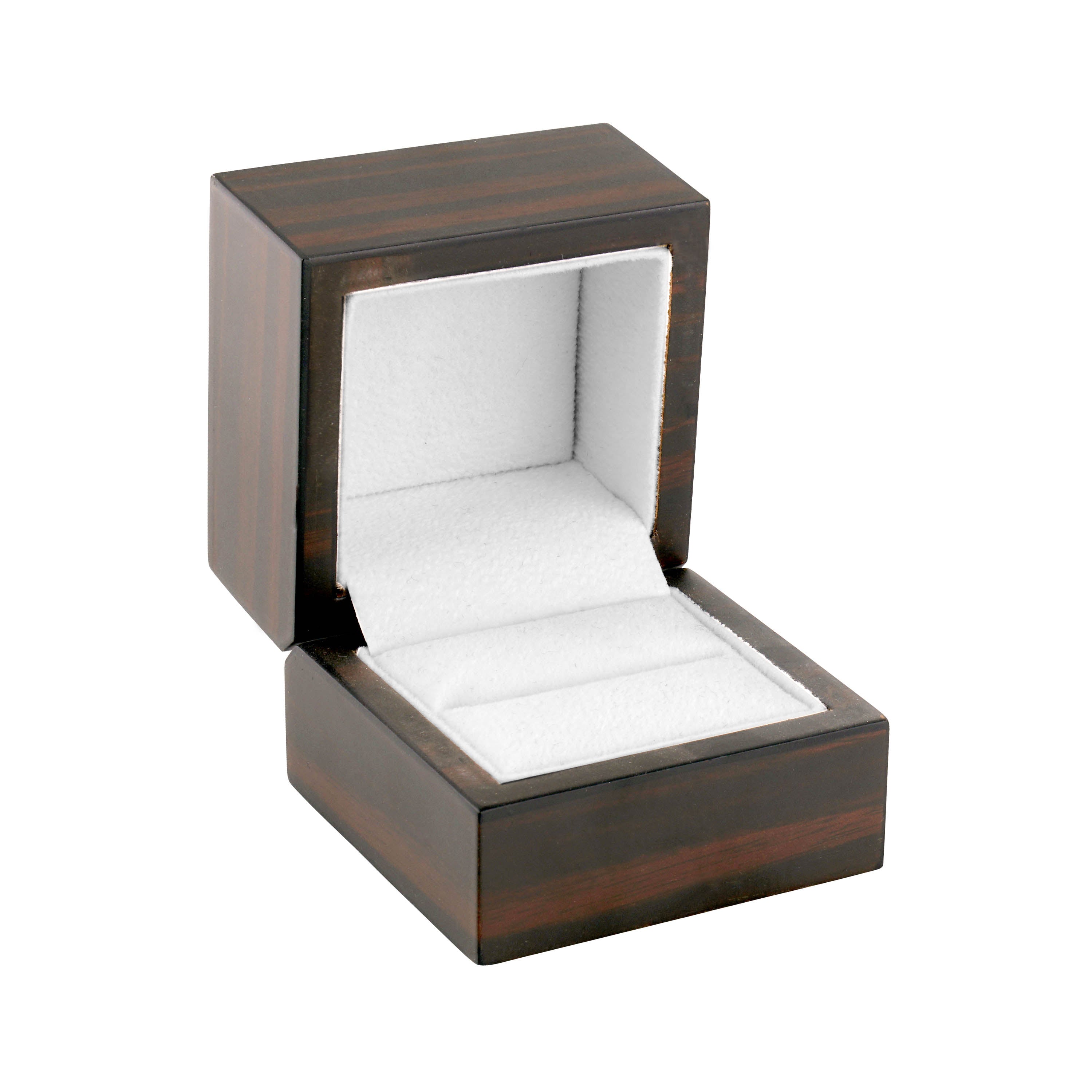 Brown Zebrawood Single Ring  Box
