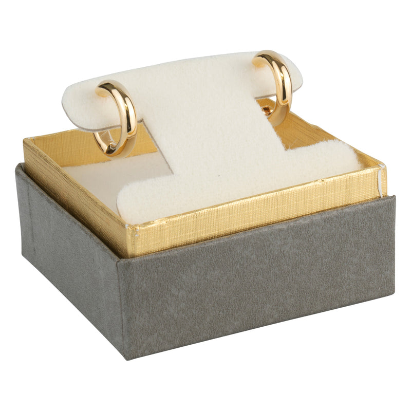 Two-tone Paper French Clip Earring Box with Gold Accent