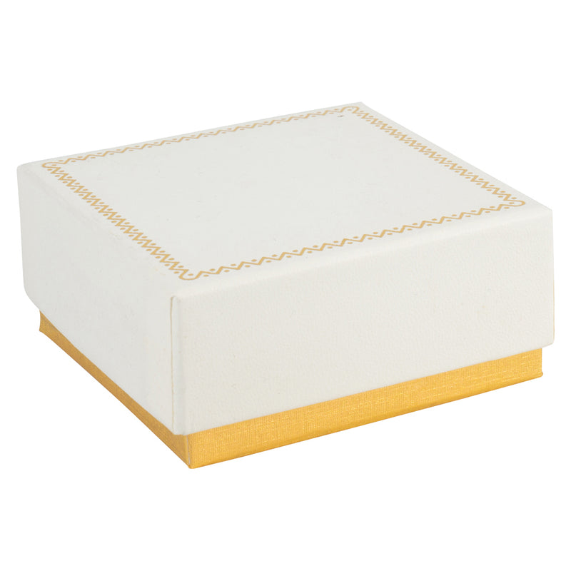 Two-tone Paper French Clip Earring Box with Gold Accent