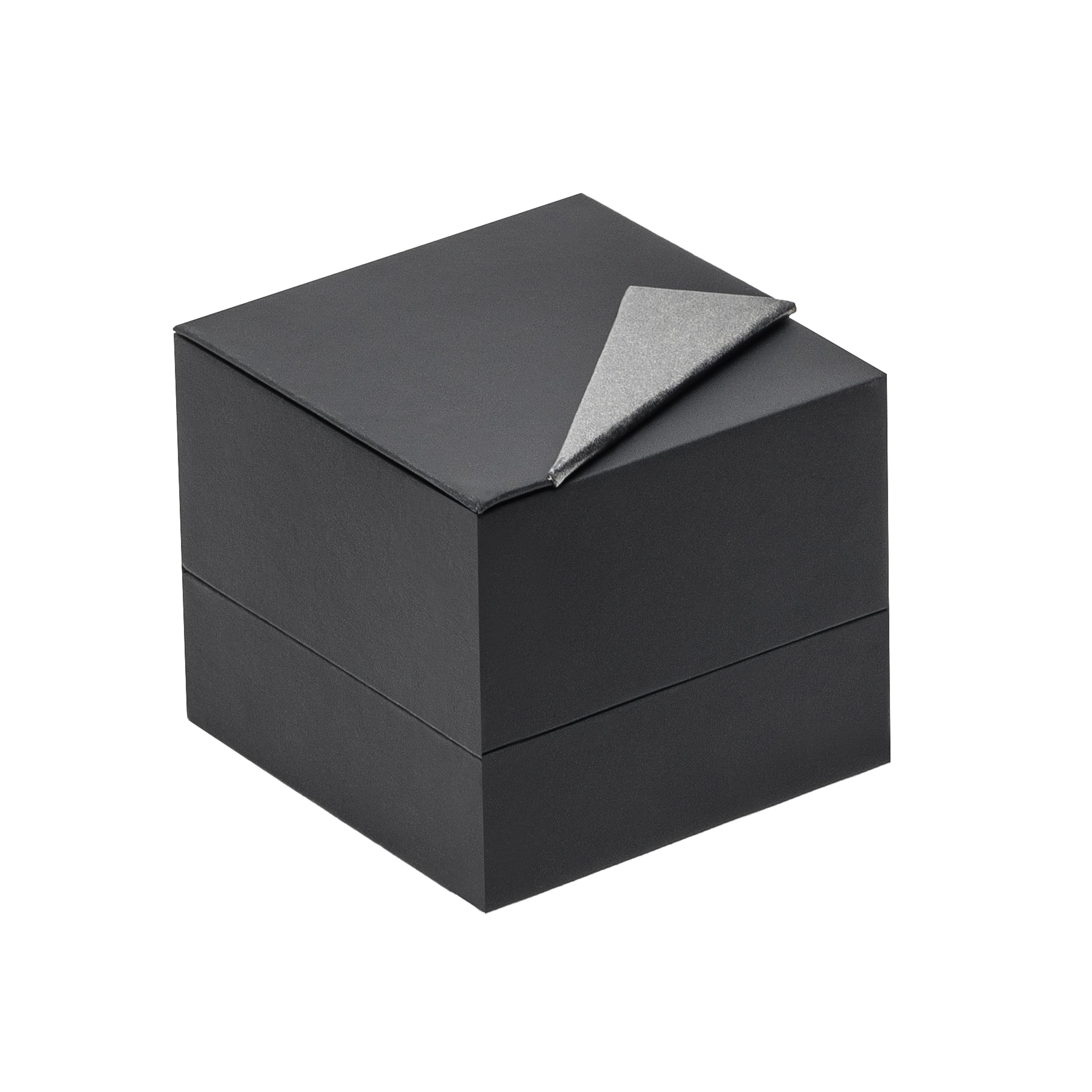 Leatherette Paper Single Ring Box with Suede Rising Platform