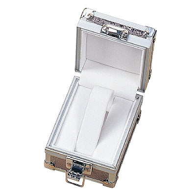 Metal Imitation Plastic Bangle or Watch Box with White Interior